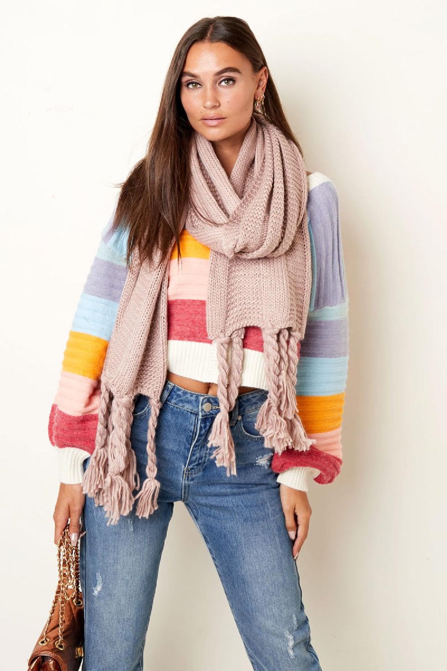 Bufanda Winter Knitted  Gris Acrílico Imagen4
